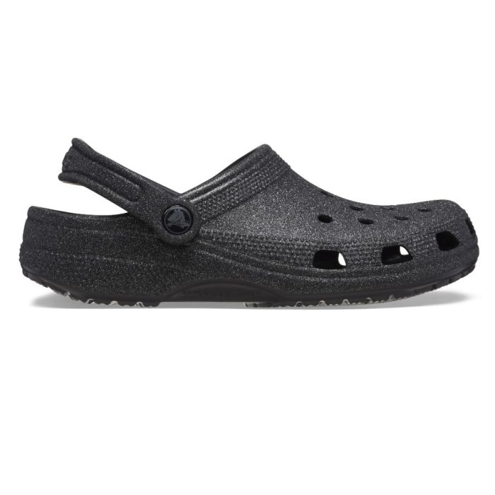 Classic Glitter Clog-Black Glitter