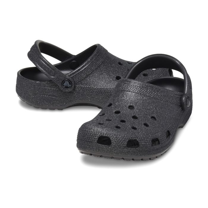 Classic Glitter Clog-Black Glitter