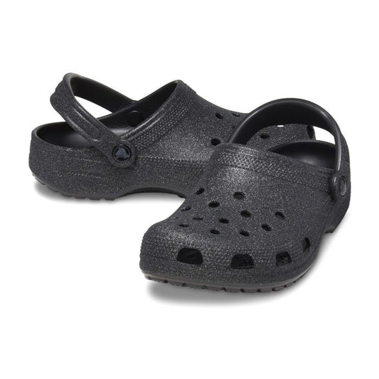Classic Glitter Clog-Black Glitter
