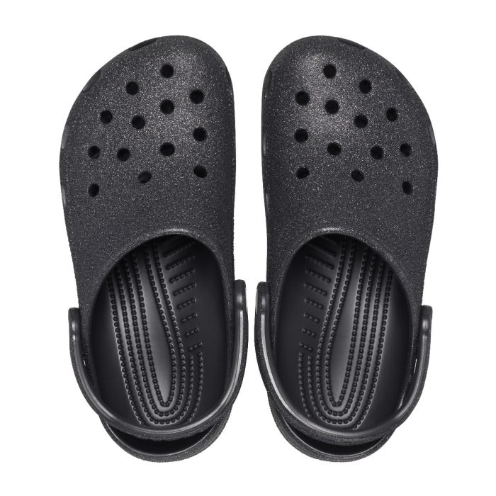 Classic Glitter Clog-Black Glitter