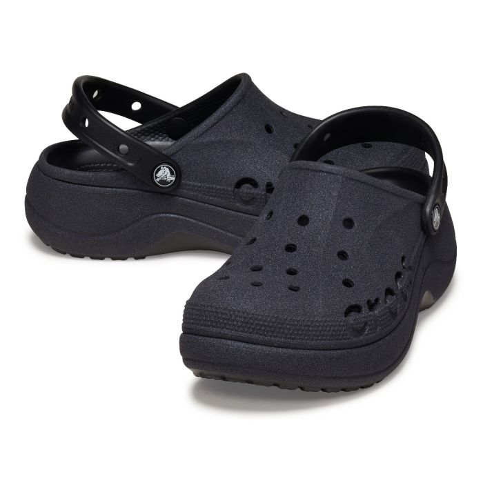 Baya Platform Glitter Clog Black